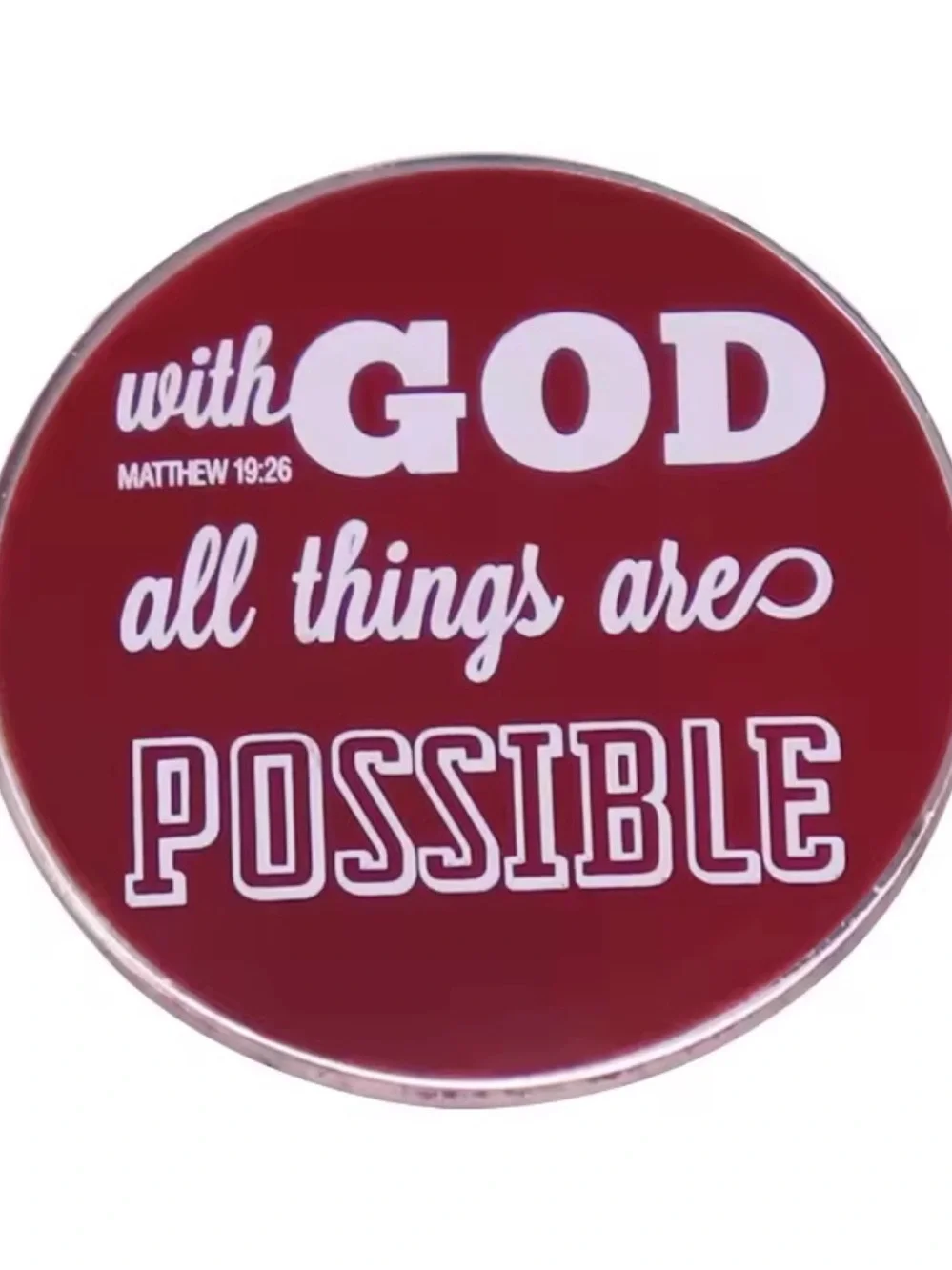 With God All Things Are Possible pin faith based Bible verse pin